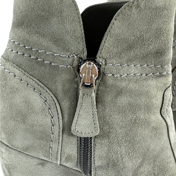 CHANEL Grey Suede Chain Trim Ankle Booties Made in Italy Marked as 38 - 8US - Picture 7 of 15
